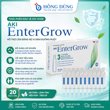 Men Vi Sinh Enter Grow Hộp 20 Ống - Hỗ Trợ Cân Bằng Hệ Vi Sinh Đường Ruột, Giảm Rối Loạn Tiêu Hóa, Bổ Sung Lợi Khuẩn