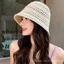 Mũ xô dệt kim rỗng thời trang mùa hè dành cho nữ ngoài trời Mũ chậu dệt kim vành rộng nhỏ Mũ chống nắng phù hợp thông thường