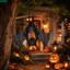 QEARY Bát Tấm Trang Trí, Sắt Phong Cách Gothic Trang Trí Bát Halloween, Chủ Đề Halloween 2D Mô Phỏng Phẳng Động Vật Treo Đồ Trang Trí Trang Trí Sân Vườn Trang Trí Sân