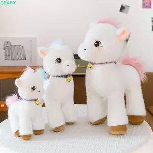 Đồ chơi sang trọng ngựa QEARY, Búp bê nhồi bông ngựa ấm cúng giống như thật, Ngựa mịn dễ thương Mô phỏng thực tế mềm mại Hoạt hình Lễ hội búp bê ngựa nhồi bông