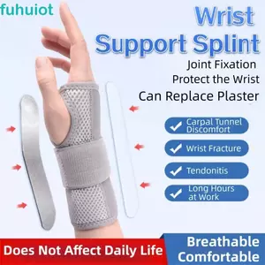 Nẹp hỗ trợ cổ tay FUHUIOT, Bộ ổn định cổ tay màu đen có thể điều chỉnh, Dây đeo cổ tay di động có thể tháo rời Bảo vệ cổ tay thoáng khí cho nam giới
