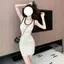 Váy Vest không tay cay ngọt ngào kiểu Mỹ mùa hè Thiết kế thích hợp sang trọng Slim-fit Hẹp ôm mông ôm sát eo