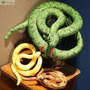 YOLOGO Đồ chơi rắn khổng lồ, Thú nhồi bông Mô phỏng Đồ chơi nhồi bông bằng Python nhân tạo, Giả 110 / 160cm Ngộ nghĩnh Màu vàng xanh lá cây Rắn dài Trang trí nội thất