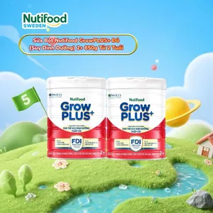 Combo 2 Lon Sữa bột Nutifood GrowPLUS+ Suy Dinh Dưỡng (Đỏ) 2+ - Tăng Cân & Tăng Chiều Cao - Lon 850g