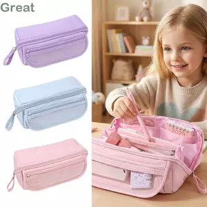 Túi đựng bút TUYỆT VỜI, Bút chì 9 lớp mở lớn, Dung tích lớn bền 180° Túi văn phòng phẩm hoạt hình phẳng dành cho sinh viên