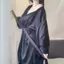 Mùa xuân thu phong cách Hàn Quốc Ice Silk Loose Size lớn Váy ngủ mỏng Phong cách nhẹ nhàng Sang trọng Pure Desire Vỏ gợi cảm Thịt dài Áo choàng tắm gia đình Đồ mặc nhà dành cho nữ
