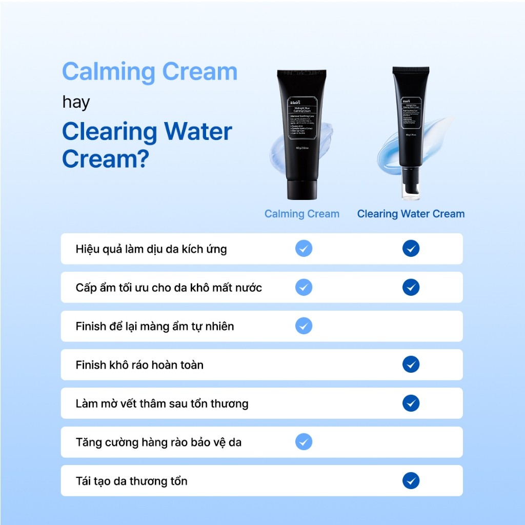 [DATE T6-T11/27] Kem dưỡng ẩm Dear, Klairs Midnight Blue Clearing Water Cream hỗ trợ tái tạo da 50g [FS]