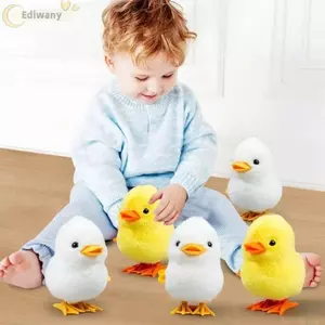 EDIWANY Đồ Chơi Tương Tác, Nhảy Gà Vịt Sang Trọng Màu Vàng Nhảy Gà Đồng Hồ Đồ Chơi, Quà Tặng Đi Bộ Hopping Mô Phỏng Hoạt Hình Đồ Chơi Trẻ Em Động Vật Nhỏ