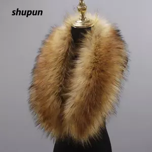 SHUPUN Cổ Lông Thú Giả Lớn, Giữ Ấm 80cm Lông Thú Giả Sang Trọng, Áo Khoác Mùa Đông Khăn Choàng Khăn Choàng Cổ