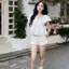 ÁO KIỂU BABYDOLL TRẮNG BÈO HAI LỚP THẮT NƠ XINH XẮN BL84 - Sammi botique - Hieuvy Botique