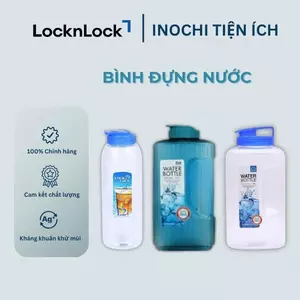 Bình Đựng Nước Lock&Lock Nhựa PET Dung Tích 1.2L 1.5L 2.1L 2.6L Bình Nước Cá Nhân Nắp Kín Dễ Cầm