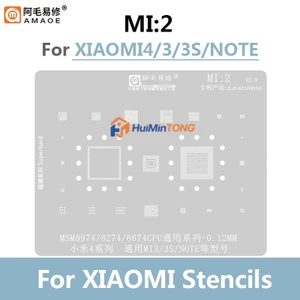 0.12mm Amaoe MI 2 Dành Cho XIAOMI 4 / 3 / 3S / NOTE MSM8964 / MSM8274 / 8674 RAM CPU WIFI AUDIO POWER Chip BGA Stencil IC Hàn Reballing Tin