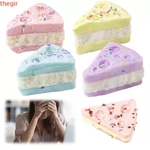 THEGIRL8B Đồ chơi kẹp bánh hình tam giác, Bánh mô phỏng Đồ chơi có thể bóp được phô mai tam giác di động, Quà tặng Fuuny Phục hồi chậm Đồ chơi bóp bánh thực tế sáng tạo Đồ chơi giáo dục