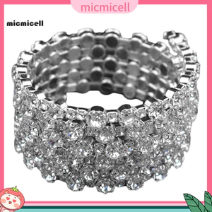 MIC _ Luxury Nữ Cubic Zirconia dát nhiều hàng Vòng tay Vòng tay Trang sức dự tiệc Quà tặng