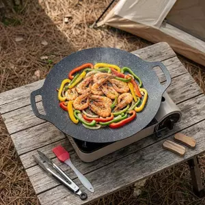 Bigapple 1 Cái Nhà Bếp Chống sti Pan Hàn Quốc Maifan Đá BBQ Nướng Chảo Ngoài Trời Thịt Nướng Nồi RDG