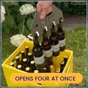 Dụng cụ mở nắp chai bia Quad mở bằng thép không gỉ Hộp đựng bia 4 chai có tay cầm để cắm trại 1 CÁI
