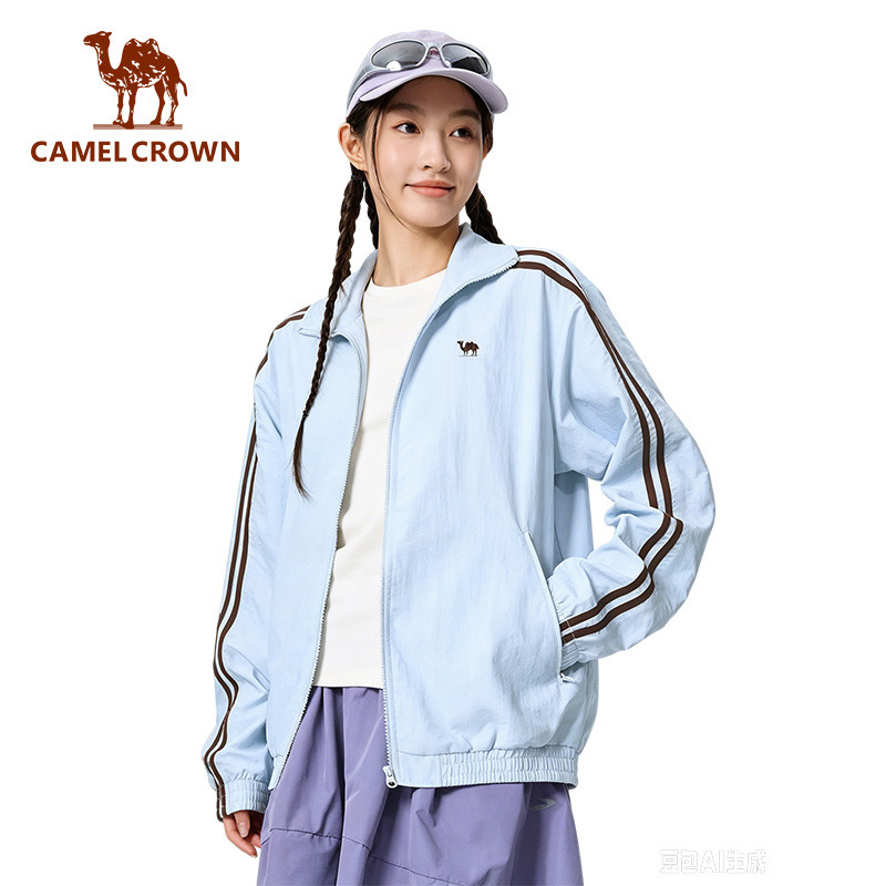Áo khoác gió có mũ trùm đầu nhẹ CAMEL CROWN Unisex - Áo khoác ngoài thông thường chống nước cho nam và nữ