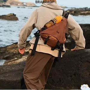 Túi đeo chéo du lịch BRBRAA, Gói ngực nhiều túi nhẹ, Nylon cổ điển Dung tích lớn Hợp thời trang Ba lô thể thao ngoài trời