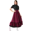 Phục Hưng Trang Phục Nữ Thường Ngày Hai Lớp Co Giãn Eo Nút Lưng Đôi Ruffle Shirring Dài Maxi Váy