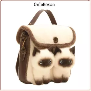 Túi đựng mèo lông ORDOBOX, Ba lô sang trọng thời trang đáng yêu, Túi xách mèo con hoạt hình dễ thương cho phụ nữ trẻ em