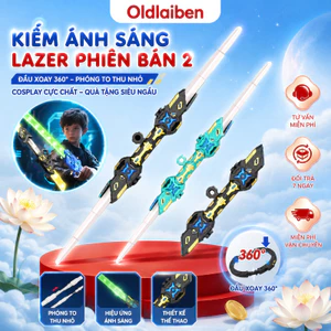 Oldlaiben - Kiếm Ánh Sáng Lazer Phiên Bản 2, Đầu Xoay 360 Độ, Phóng To Thu Nhỏ, Kiếm Cosplay Quà Tặng