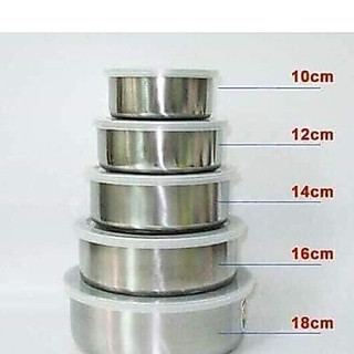 Bộ 5 THỐ inox đựng thực phẩm đủ kích thước