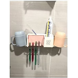 Kệ treo bàn chải đánh răng HOME có nắp đậy dán tường ,Kệ phòng tắm bàn chải không có cốc