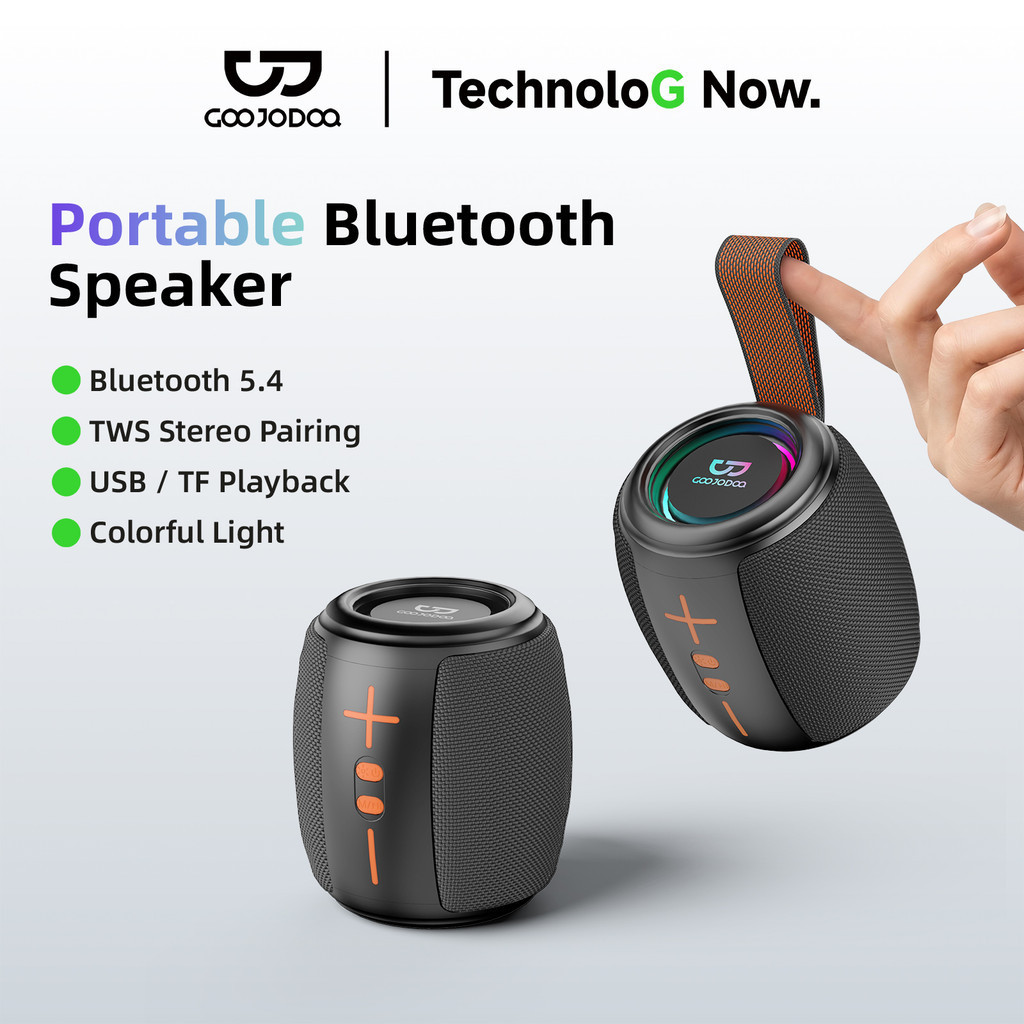 GOOJODOQ Loa Bluetooth 5W di độngTWS Máy kép Kết nối Đài FM Chế độ Nhiều hiệu ứng ánh sáng LED