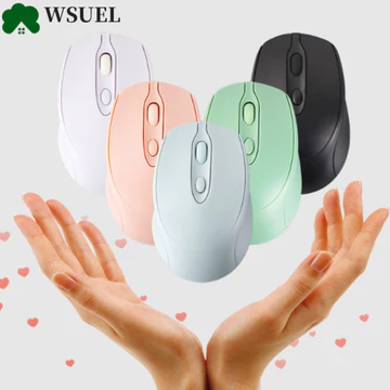 Chuột không dây WSUEL Macaron, Chuột không dây công thái học có thể sạc lại 2.4Ghz + BT5.0, Chuột chơi game không ồn ào Cắm và chạy Chuột không dây Morandi di động PC / Laptop