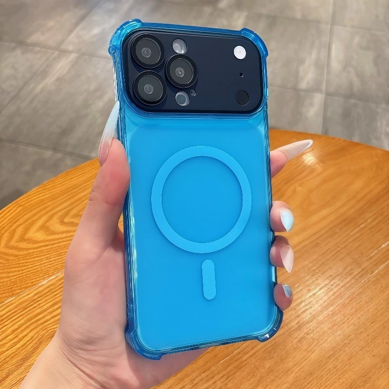 Ốp điện thoại iPhone sạc không dây màu đỏ Cherry sang trọng 18 17 16 15 14 13 12 11 Pro Max TPU Vỏ bảo vệ giảm xóc dày bốn góc có vỏ bảo vệ ống kính có thể tháo rời