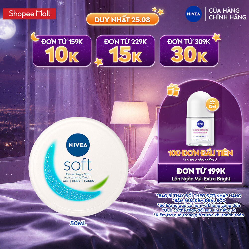 Kem Dưỡng Mềm Da NIVEA Soft Crème 50ml / kem body / Dưỡng Ẩm Da Mặt – 89054