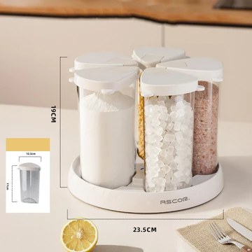 [5IN1] Hộp đựng thực phẩm nhiều hạt kín có thể xoay được Hộp đựng ngũ cốc Hộp đựng ngũ cốc Hộp đựng ngũ cốc Hộp đựng ngũ cốc Hộp đựng ngũ cốc Chai nhà bếp