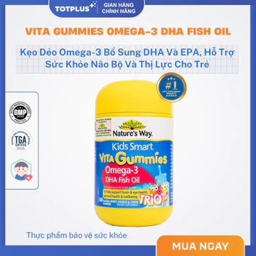 Kẹo Dẻo DHA Omega 3 Kids Smart Vita Gummies Omega-3 DHA Fish Oil – Hỗ Trợ Sức Khỏe Não Bộ Và Thị Lực