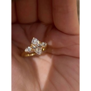 Ánh Sáng Trẻ Trung Sang Trọng Tính Khí Lớn Marquise Zircon Nhẫn Thời Trang Phù Hợp Với Mô Phỏng Moissanite Đính Hôn Nhẫn Nữ Nhẫn Kim Cương