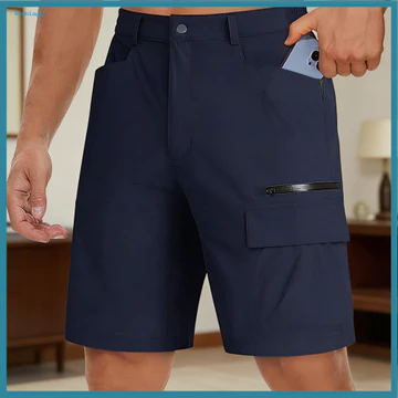 Quần short nam mùa hè Quần short hoạt động ngoài trời Quần short chở hàng nam dành cho du lịch ngoài trời – Nút nhiều túi Dây kéo Fly ống rộng Quần short thông thường mùa hè Nhẹ cho Đông Nam