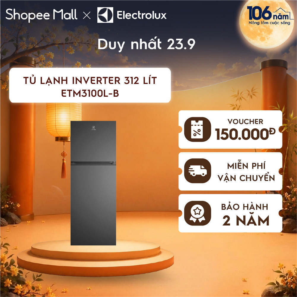Tủ lạnh Electrolux AI ngăn đá trên 312L Series 700 Đen nhám ETM3100L-B - Ngăn đông mềm, AI Autosense