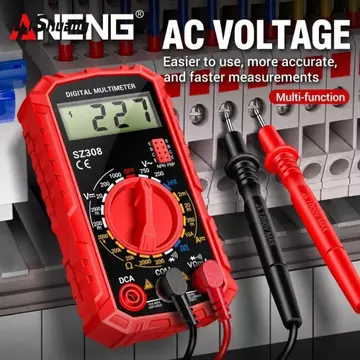 Đồng hồ vạn năng phạm vi tự động LISHUANG, Đồng hồ vạn năng kỹ thuật số sóng vuông phạm vi tự động, Di động 1999 Đếm Buzzer HFE Test Đồng hồ vạn năng AC DC