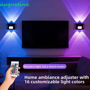 Đèn tường cảm biến cơ thể con người AUGUSTINE, Đèn ngủ cảm biến chuyển động 16 màu RGB có thể sạc lại, Đèn xung quanh có điều khiển từ xa Cảm biến cửa đèn tường thông minh có thể điều chỉnh độ sáng