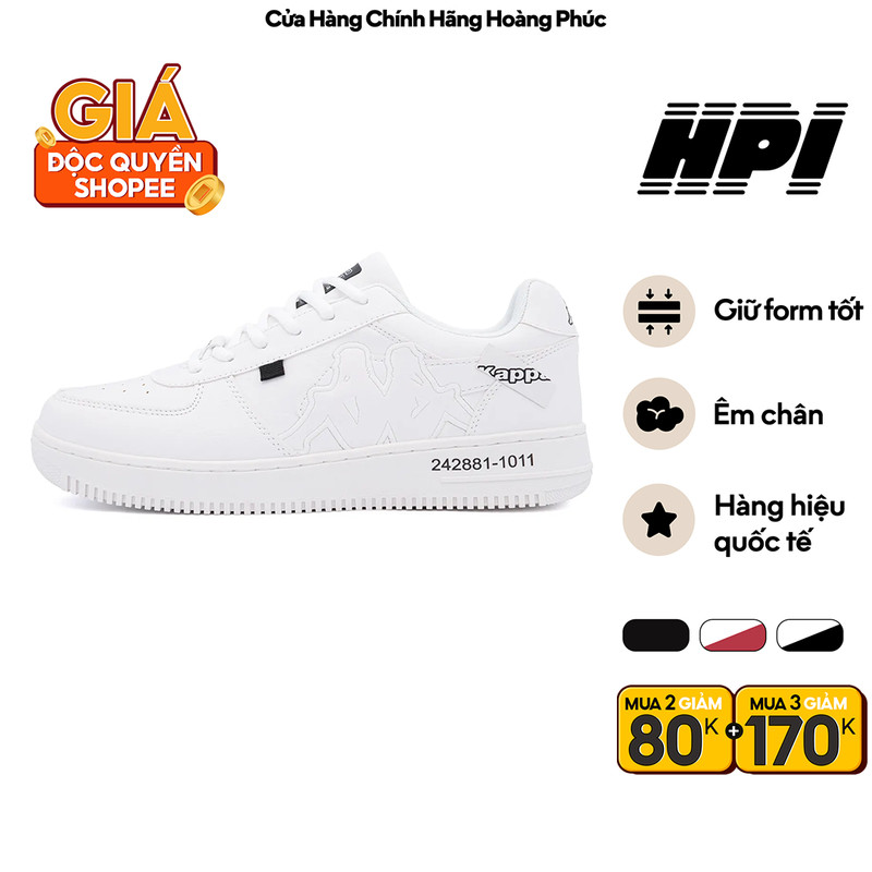 Giày Thể Thao Nam Nữ KAPPA Da Nhân Tạo Đế TPR Êm Chân Chống Trượt 332834W