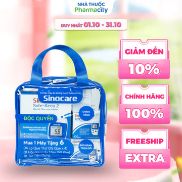 Sinocare Combo Máy Đo Đường Huyết Safe-Accu 2 (Mua 1 Tặng 6)