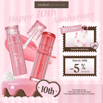 [ROMAND x KOL][MINI Pink] Sont Tint Lì Romand The Juicy Lasting Tint MINI/Son Tint Bóng Romand Glasting Color Gloss MINI