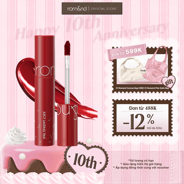 [Rom&nd] [Màu 18-21] Son Tint lì Hàn Quốc Romand Juicy Lasting Tint 5.5g