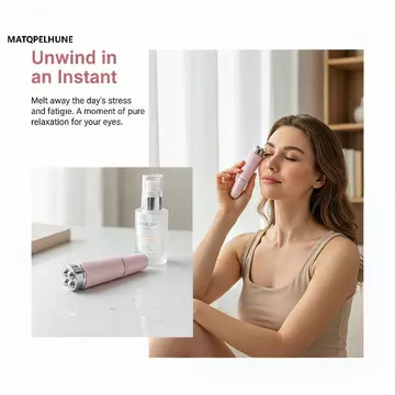 MATQPELHUNE Máy mát xa mặt bằng điện 4 trong 1 Dụng cụ làm đẹp mắt siêu nhỏ để thư giãn mắt quầng thâm Túi mắt Mắt bọng mắt Massage mắt VN