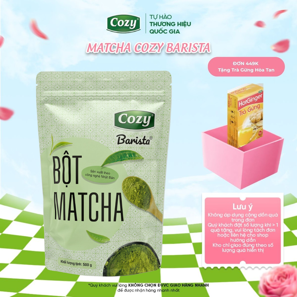 Bột Matcha Cozy Túi Lớn 500gr Bột Trà Xanh Pha Chế Matcha Latte Matcha Coldwisk Tối Ưu Chi Phí Pha Chế Cho Bán Quán