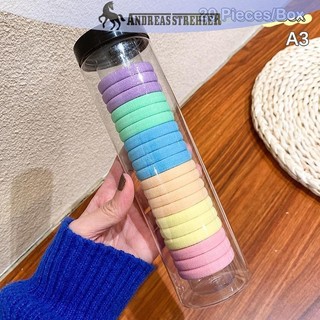 Onetimingfine 20 Cái / hộp Vòng Khăn Đóng Hộp Đàn Hồi Cao Liền Mạch Đơn Giản Màu Sắc Chắc Chắn Vòng Tóc Đuôi Ngựa Giá Đỡ Dây Tóc Phụ Kiện Tóc VN