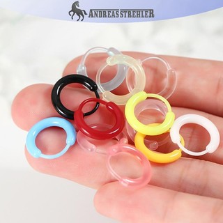 Onetimingfine - 10 Chiếc Bông Tai Vòng Nhỏ Nhựa Nhiều Màu, Dễ Thương, Phù Hợp Cho Nữ và Bé Gái, quà tặng trang sức đơn giản đa năng VN