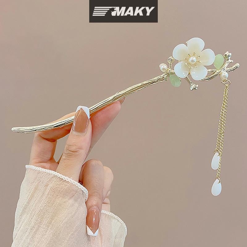 Newwellknownepic Cổ Điển Trung Quốc Tóc Dính Chân Nữ Hoa Ngôi Sao Tươi Handmade Kẹp Tóc Quyến Rũ Phụ Kiện Trang Sức Đồ Trang Trí Tóc VN