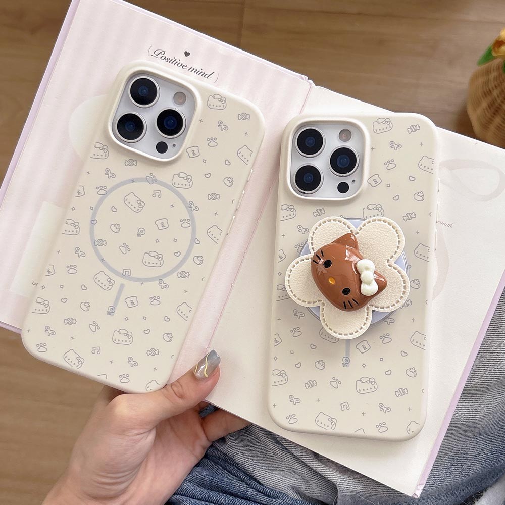 Ốp lưng TPU Tương thích với iPhone 13 14 14Pro 14ProMax 15 15Pro 15ProMax 16 16Pro 16ProMax 17 17Pro 17ProMax Vỏ nam châm họa tiết mèo phẳng