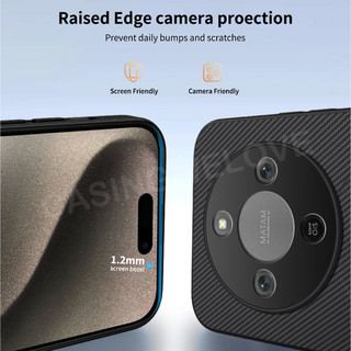 Ốp Điện Thoại Cho Honor X9d X70 X9c Smart X9B 5G 4G 2025 Họa Tiết Sợi Carbon Từ Tính Chống Sốc Bảo Vệ Mặt Sau Bìa Cứng