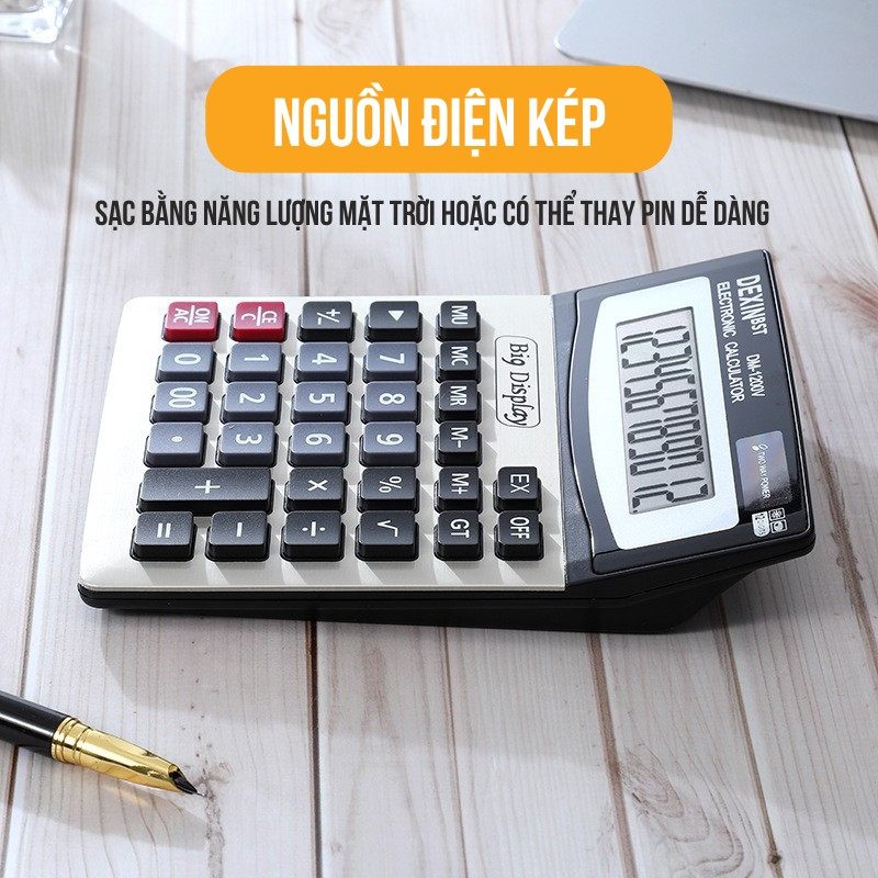Máy Tính Cầm Tay DM-1200V – Máy Tính 12 Số Pin Năng Lượng Kép, Bền Bỉ Chính Xác Phù Hợp Cho Kế Toán
